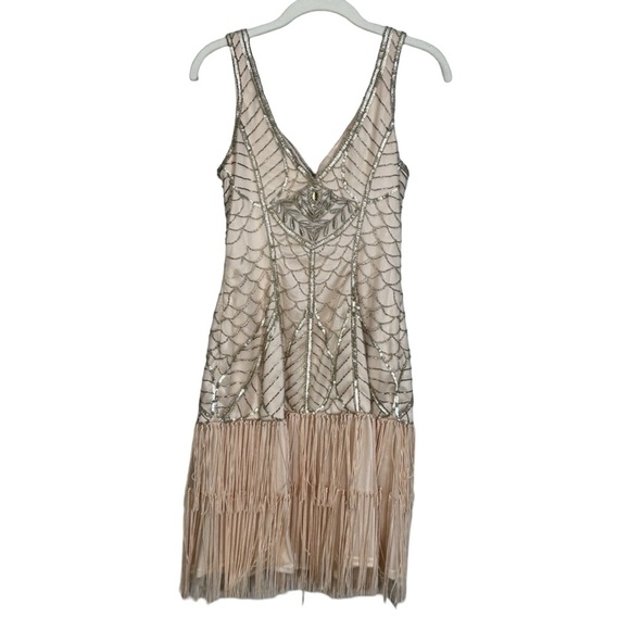 Sue Wong Nocturne Beaded Fringe Dress 2 Art Deco Gatsby Flapper 1920s - Picture 2 of 16